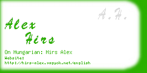 alex hirs business card